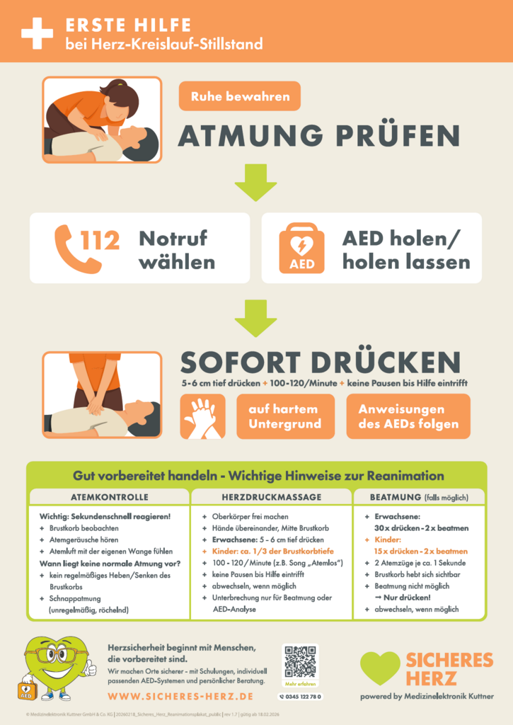 Erste-Hilfe-Plakat zur Reanimation, Vorschau